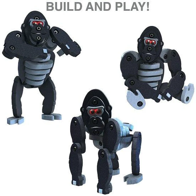 Alt view image 2 of 4 - Bloco Toys The Gorilla - Educational STEM Toy - Great Ape Silverback Animals - DIY Modular Building Construction Set (64 Pieces)