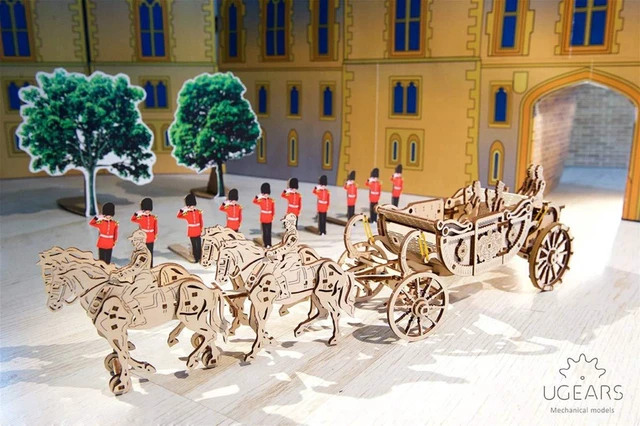 Alt view image 2 of 7 - UGEARS 70050 Royal Wedding Carriage Mechanical Wooden Model Kit