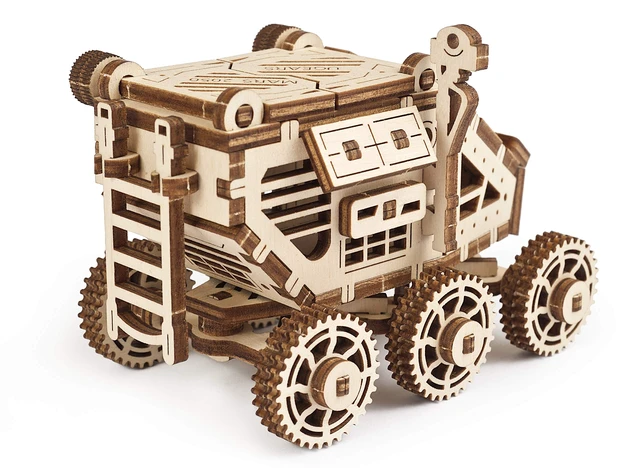 Alt view image 3 of 7 - UGEARS Science STEM Mars Buggy, DIY Engineering Activity, STEAM School Project, Mechanical Wooden Puzzle, Eco Building 3D Toy, Educational Gift for Kids & Teen, Boy Girl, Self-Assembly Craft Kit