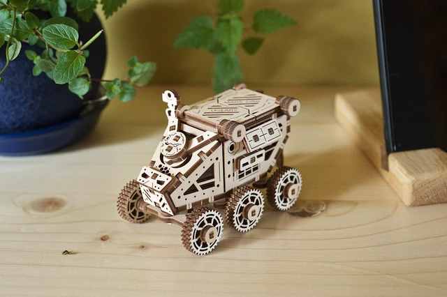 Alt view image 7 of 7 - UGEARS Science STEM Mars Buggy, DIY Engineering Activity, STEAM School Project, Mechanical Wooden Puzzle, Eco Building 3D Toy, Educational Gift for Kids & Teen, Boy Girl, Self-Assembly Craft Kit