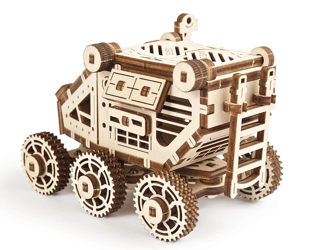 Alt view image 4 of 7 - UGEARS Science STEM Mars Buggy, DIY Engineering Activity, STEAM School Project, Mechanical Wooden Puzzle, Eco Building 3D Toy, Educational Gift for Kids & Teen, Boy Girl, Self-Assembly Craft Kit