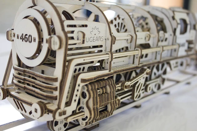 Alt view image 7 of 7 - Ugears 3D Locomotive Train Model Adult Puzzle Self-Assembling Brainteaser Toys
