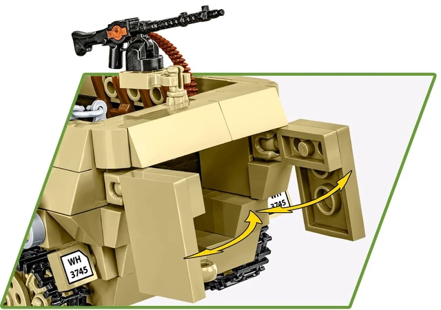 Alt view image 5 of 7 - COBI Historical Collection WWII Half-Track Sd. Kfz. 251/10 Vehicle Model Interlocking Building Block Set # 3130
