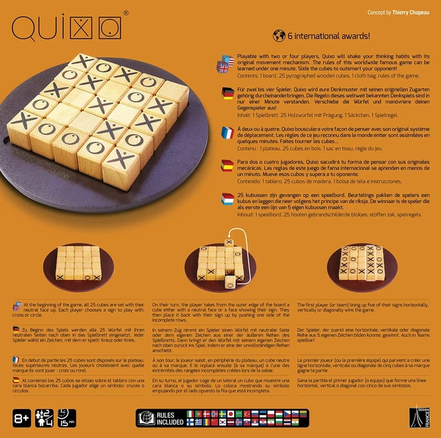 Alt view image 3 of 6 - Quixo Board Game | Abstract Strategy Game for Families and Adults | Ages 8+ | 2 to 4 Players | 15 Minutes