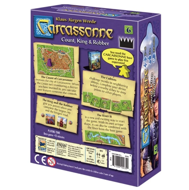 Alt view image 2 of 3 - Carcassonne Count, King, & Robber Board Game EXPANSION - New Characters, Strategies, and Landscapes! Strategy Game for Kids and Adults, Ages 7+, 2-6 Players, 45 Minute Playtime, By Z-Man Games