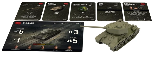 Alt view image 2 of 3 - World of Tanks: Soviet T-34/85 | Wave 7 Medium Tank Expansion | Miniatures Game (WOT37) | By Gale Force Nine