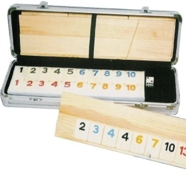 Main image of CHH Deluxe Rummy with Wooden Racks With Aluminum Case | Classic Tile Game | Engaging Strategy Game for Family and Friends | Ages 10+ | 2-4 Players