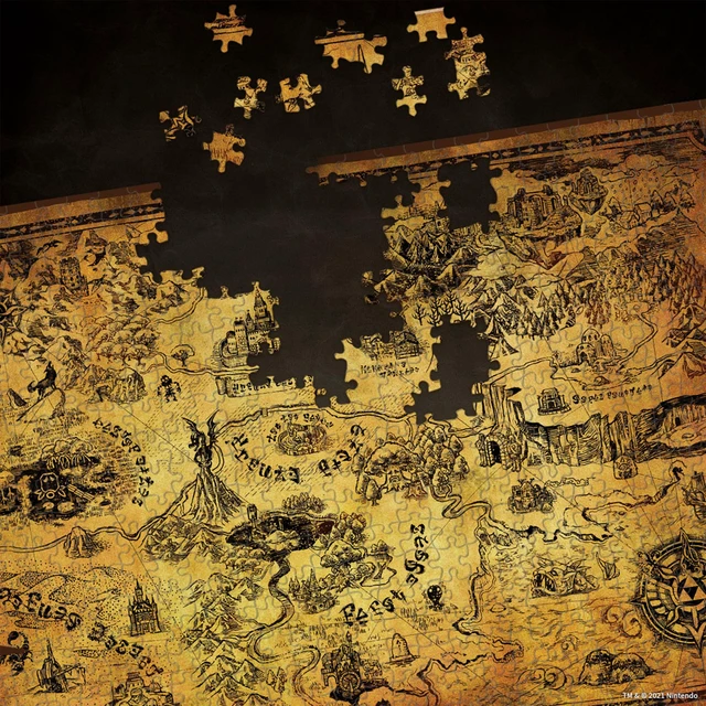 Alt view image 7 of 7 - The Legend of Zelda Hyrule Map 1,000 Piece Jigsaw Puzzle | 19" x 27" Collectible Puzzle | Featuring Stylized Hyrule Map from The Legend of Zelda Video Games | Officially Licensed Nintendo