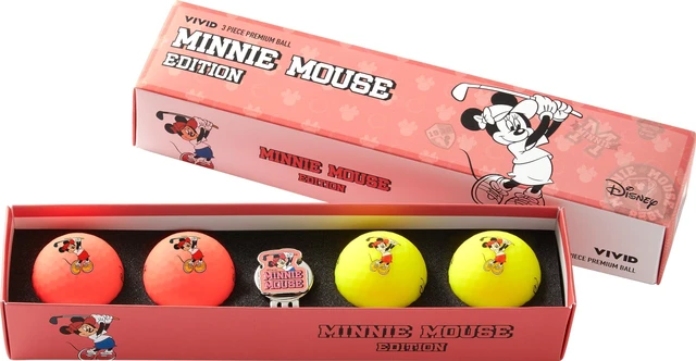 Main image of Volvik Disney Minnie Mouse Golfing Golf Balls Set | 4-Pack with Collector Ball Marker & Magnetic Hat Clip | High-Performance 3-Piece Ball | Vibrant Matte Finish | Perfect Gift for Disney Fan