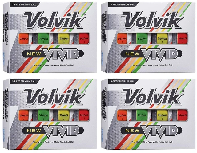 Main image of 4 Volvik Vivid Golf Ball Packs | 48 Balls | High-Visibility Matte Finish | Enhanced Performance & Distance | VAS Alignment System for Accuracy | Ideal For All Skill Levels | 4 Dozen