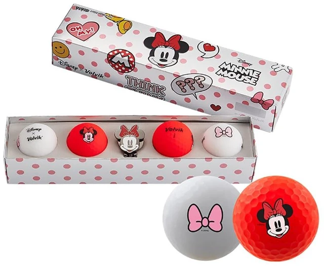 Main image of Volvik Disney Minnie Mouse Golf Balls Set | 4-Pack with Exclusive Ball Marker & Magnetic Hat Clip | High-Performance 3-Piece Ball | Vibrant Matte Finish | Perfect Gift for Disney Fan