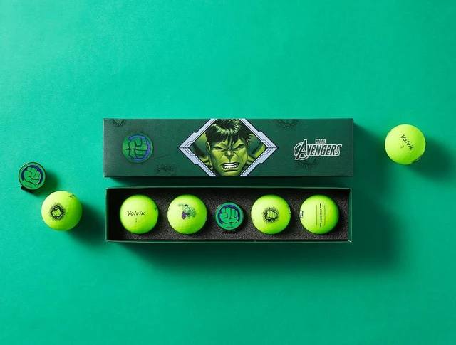 Main image of Volvik Vivid Soft: Hulk 4.0 Golf Gift Set - Marvel Golf Balls With Ball Marker
