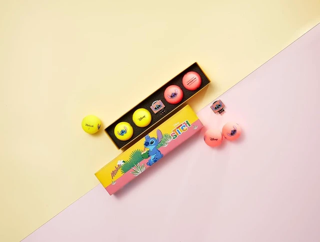 Main image of Volvik Vivid Soft: Lilo And Stitch Aloha Golf Ball Gift Set With Disney Ball Marker