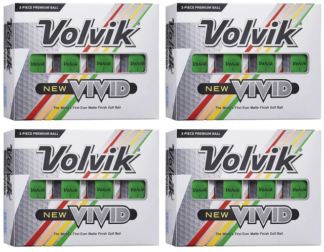 Main image of 4 Volvik Vivid Golf Ball Packs | 48 Balls | High-Visibility Matte Finish | Enhanced Performance & Distance | VAS Alignment System for Accuracy | Ideal For All Skill Levels | 4 Dozen