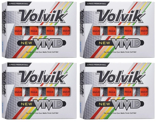 Main image of 4 Volvik Vivid Golf Ball Packs | 48 Balls | High-Visibility Matte Finish | Enhanced Performance & Distance | VAS Alignment System for Accuracy | Ideal For All Skill Levels | 4 Dozen