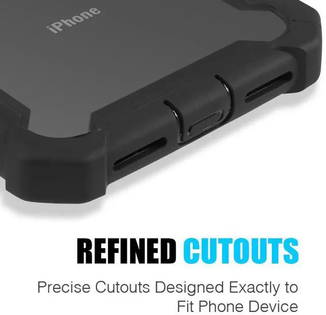 Alt view image 4 of 7 - Black Vispro Rugged Hybrid Case Clear Acrylic Hard Back for iPhone Xs/X/10s/10
