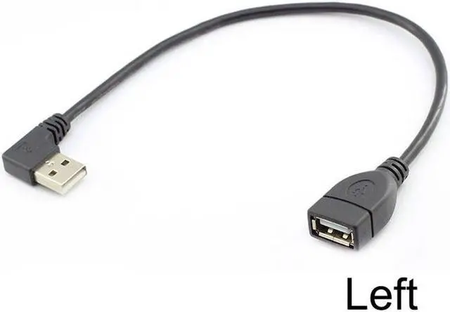 Alt view image 3 of 6 - USB Extension Cables 25cm Female Type A USB 2.0 To 90 Degree Male Plug Cable Cord Adapter Left Right Up Down Angle