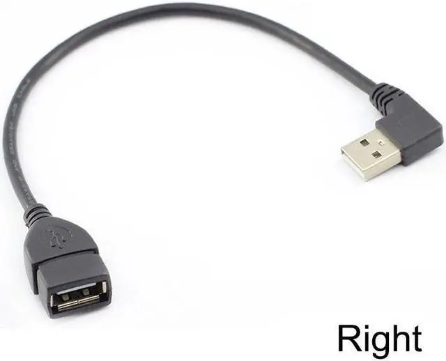 Alt view image 4 of 6 - USB Extension Cables 25cm Female Type A USB 2.0 To 90 Degree Male Plug Cable Cord Adapter Left Right Up Down Angle