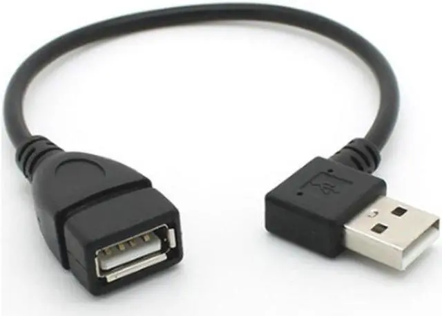 Alt view image 2 of 6 - USB Extension Cables 25cm Female Type A USB 2.0 To 90 Degree Male Plug Cable Cord Adapter Left Right Up Down Angle