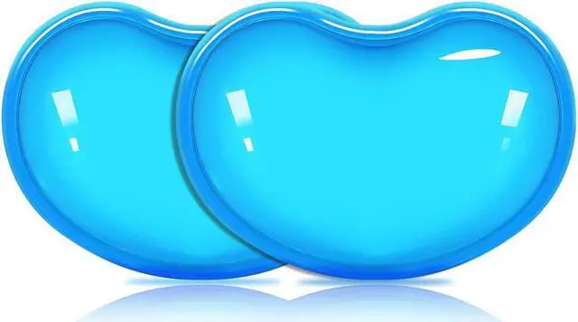 Main image of Silicone Gel Wrist Rest Cushion Heart-Shaped Translucence Ergonomic Mouse Pad Cool Hand Pillow Effectively Reduce Wrist Fatigue Pain Blue 2 Pack
