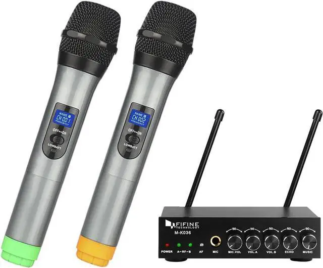 Main image of UHF Dual Channel Wireless Handheld Microphone, Easy-to-use  Wireless Microphone System-K036