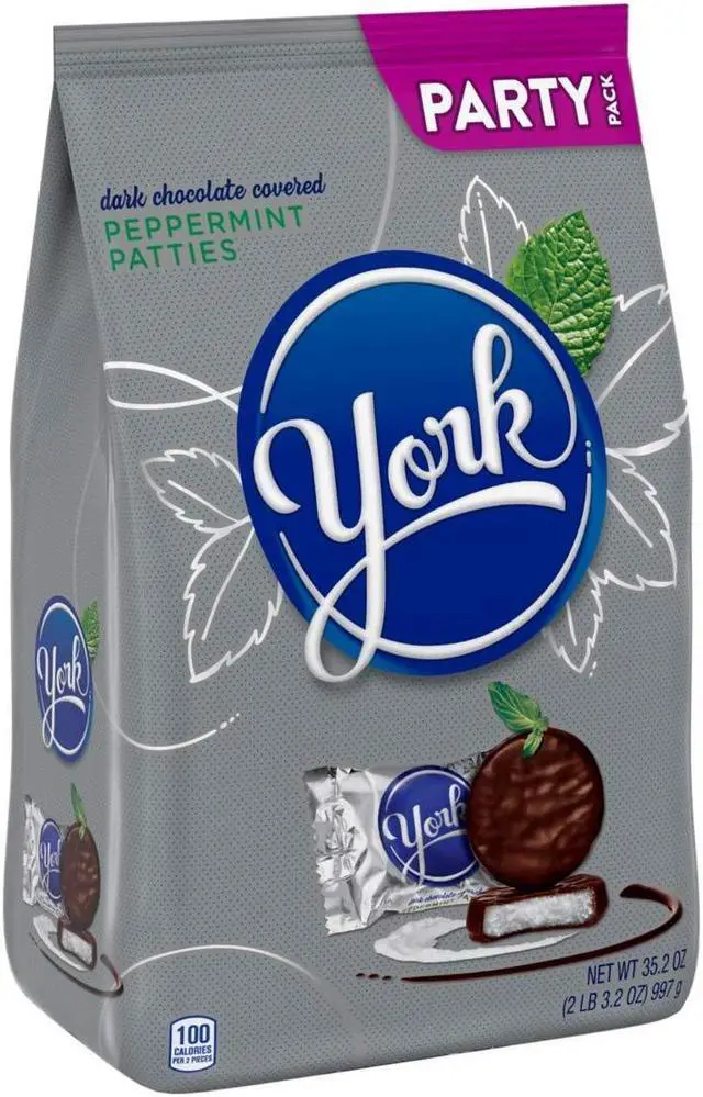 Main image of YORK Dark Chocolate Peppermint Patties,  Candy Party Pack, 35.2 oz
