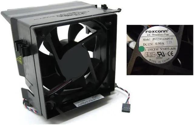 Alt view image 2 of 2 - Dell NN495-A00 fan 12V with 4 wire 5 pin  & shroud