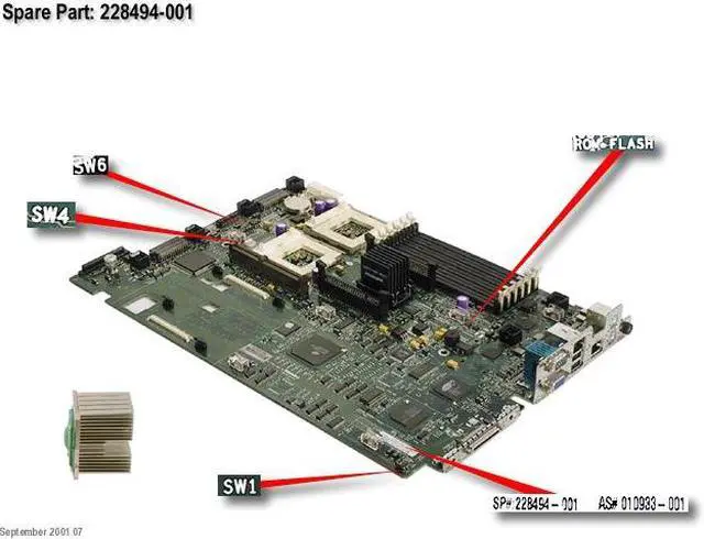 Alt view image 2 of 3 - HP 228494-001 System Board For Proliant Dl380 G2