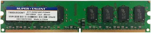 Alt view image 6 of 6 - Super Talent DDR2-800 2 GB/128Mx8 Micron Chip Memory T800UB2GMT, Bulk