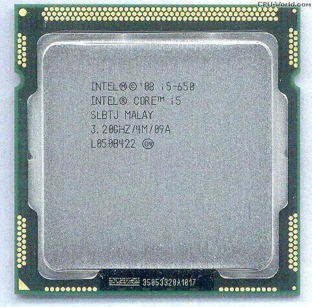 Alt view image 8 of 8 - Intel Core i5 - 650 Dual Core LGA1156 CPU Processor 3.2GHz/4MB/2.5GT - SLBTJ