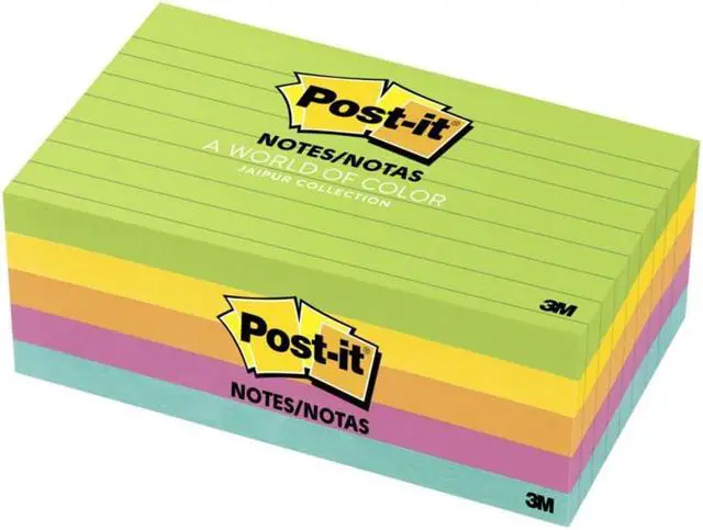 Alt view image 2 of 17 - Post-it Original Pads in Jaipur Colors 3 x 5 Lined 100-Sheet 5/Pack 6355AU