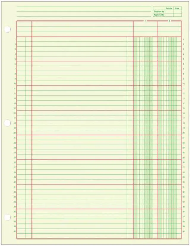 Alt view image 2 of 3 - Adams® Analysis Pad, 8 1/2" x 11", 100 Pages (50 Sheets), 2 Columns, Green