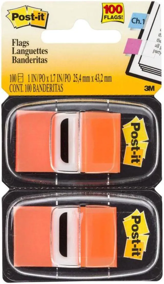 Alt view image 4 of 20 - 3M 680OE2 Standard Tape Flags in Dispenser Orange 100 Flags per Dispenser