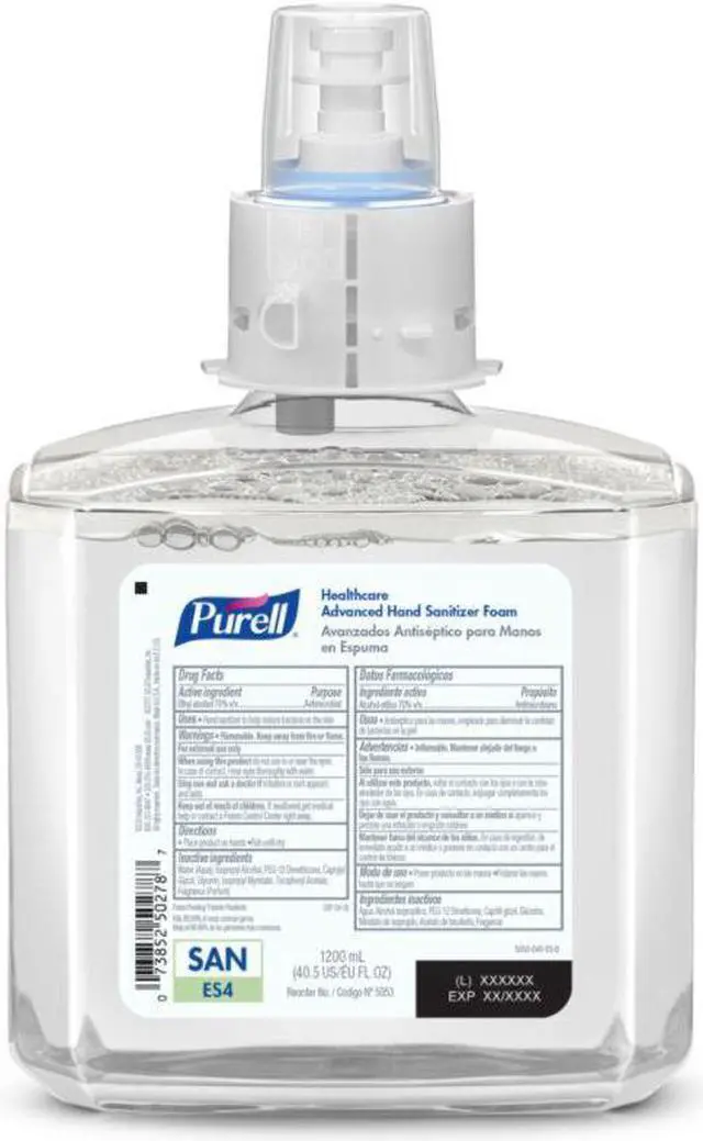 Alt view image 2 of 12 - Purell® Healthcare Advanced Unscented Foam Hand Sanitizer Refill, ES4, 40.58 Oz