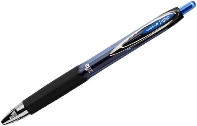 Alt view image 7 of 15 - uni-ball Signo 207 Retractable Gel Pen Blue Ink 0.7mm 36/Box 1921064