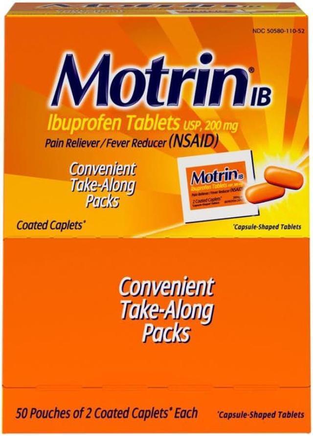 Alt view image 4 of 14 - Motrin IB Ibuprofen Tablets Two-Pack 50 Packs/Box 48152