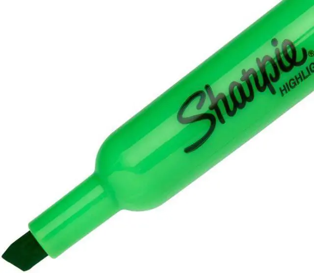 Alt view image 7 of 18 - Sharpie Accent Tank Style Highlighter Chisel Tip Fluorescent Green Dozen 25026