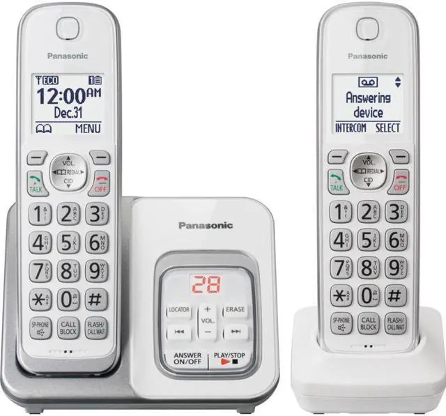 Alt view image 2 of 20 - Panasonic KX-TGD532W Cordless Phone With 2 Handset Phones