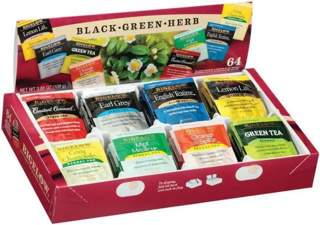 Alt view image 7 of 16 - Bigelow Tea Company Tea Tray Pack, 8 Assorted Teas, 64/BX