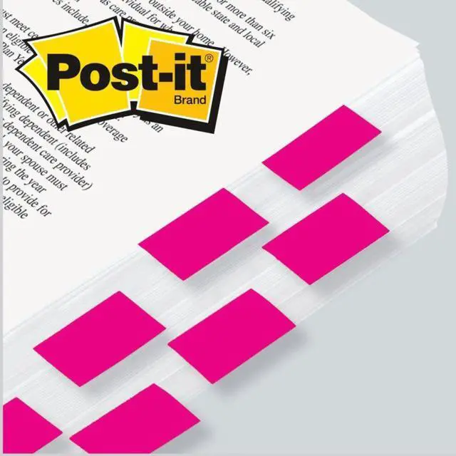 Alt view image 6 of 20 - 3M 680BP2 Standard Tape Flags in Dispenser Bright Pink 100 Flags per Dispenser