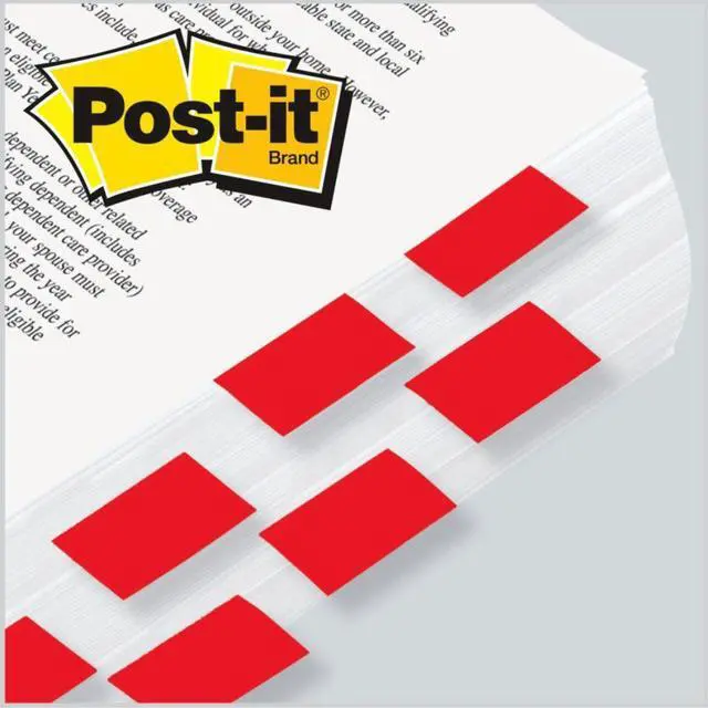 Alt view image 7 of 20 - 3M 680RD2 Standard Tape Flags in Dispenser  Red  100 Flags per Dispenser