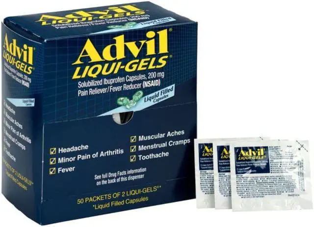 Alt view image 6 of 6 - Acme United Corporation ACM016902 Advil Liqui-Gels- Single Dose Med Pack- 2-PK