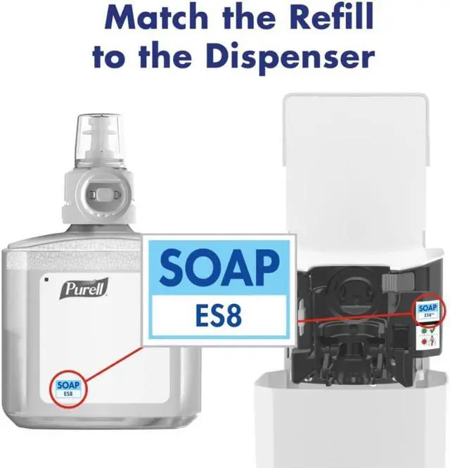Alt view image 2 of 12 - ES8 Soap Touch-Free Dispenser, 1200mL, 5.25" x 8.56" x 12.13", White 773001