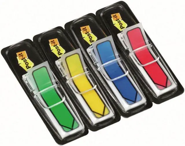 Alt view image 9 of 20 - Post-it Arrow 1/2" Page Flags Blue/Green /Red/Yellow 24/Color 96-Flags/Pack