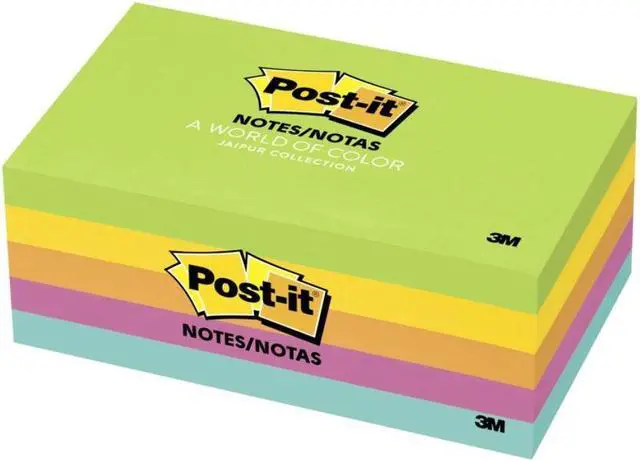 Alt view image 9 of 20 - 3M 6555UC Ultra Color Notes  3 x 5  Five Colors  Five 100-Sheet Pads Pack