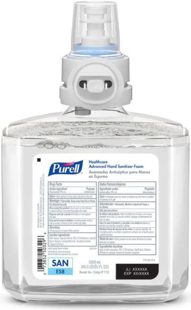 Alt view image 2 of 5 - Purell® Healthcare Advanced Unscented Foam Hand Sanitizer Refill, ES8, 40.58 Oz