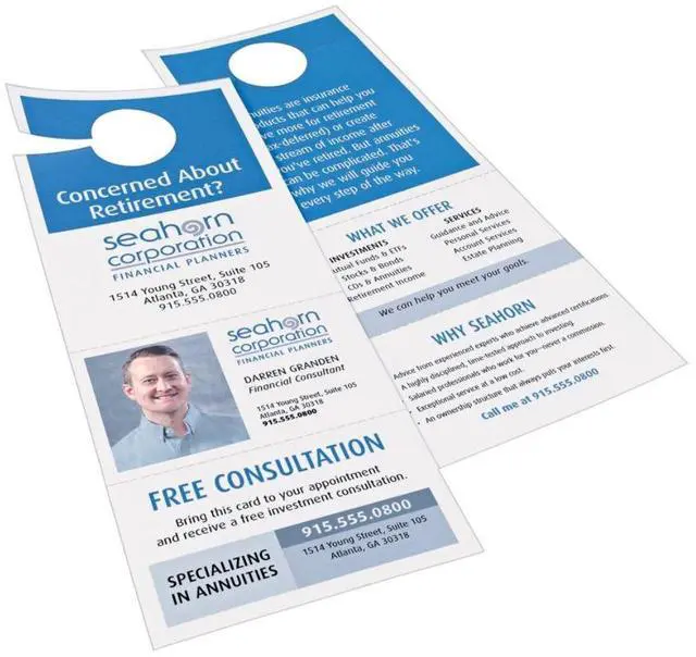 Alt view image 8 of 20 - Avery Door Hanger with Tear-Away Cards, Uncoated, Matte, Two-Sided Printing, 4-1/4" x 11", 80 Cards (16150)