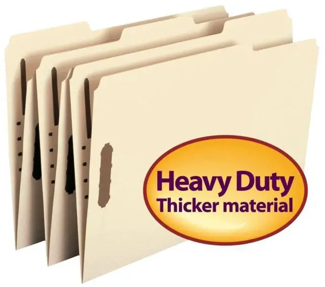 Alt view image 7 of 20 - Smead 1/3 Tab Cut Legal Recycled Fastener Folder - 8 1/2" x 14" - 2 x 2K Fastener(s) - Top Tab Location - Assorted Position Tab Position - Manila - Manila - 10% - 50 / Box