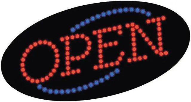 Alt view image 3 of 5 - COSCO 098099 LED "OPEN" Sign- 10 1/2: x 20 1/8"- Red & Blue Graphics