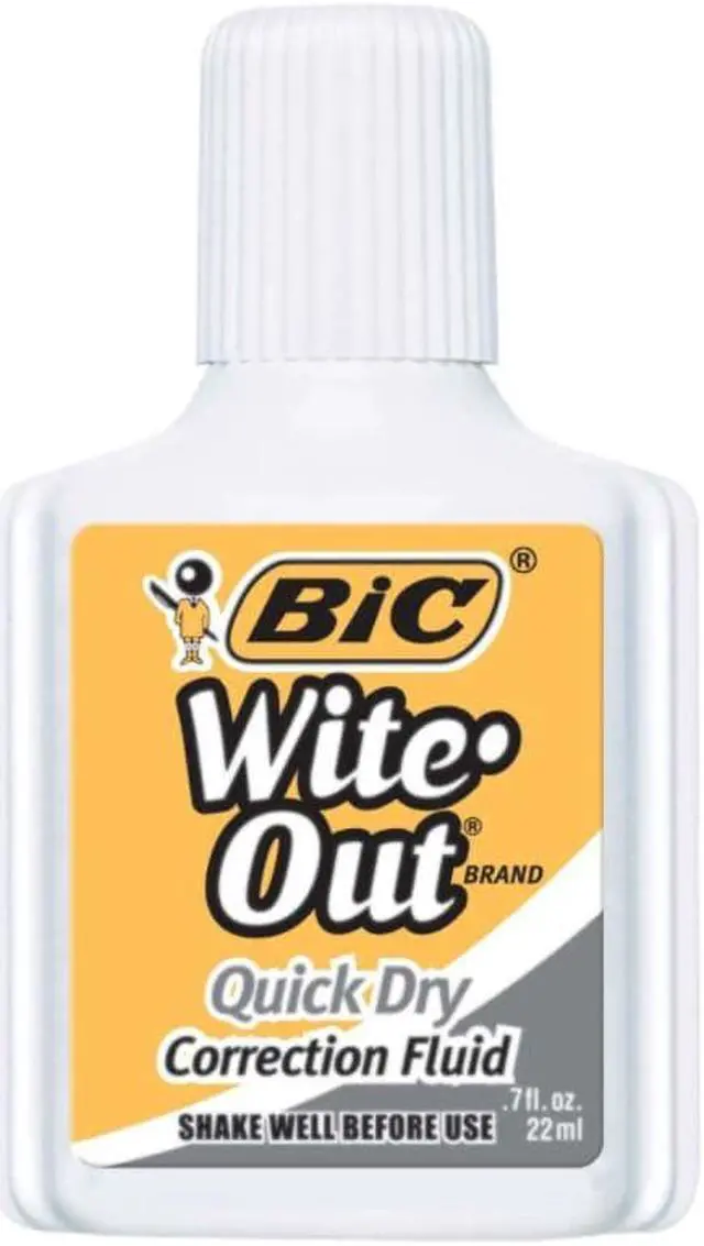 Alt view image 8 of 20 - Bic Wite-Out Quick Dry Correction Fluid 20 ml Bottle White 3/Pack WOFQD324